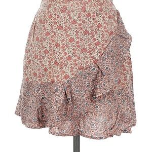 Asymmetrical Floral Women's Skirt in Pink and Cream